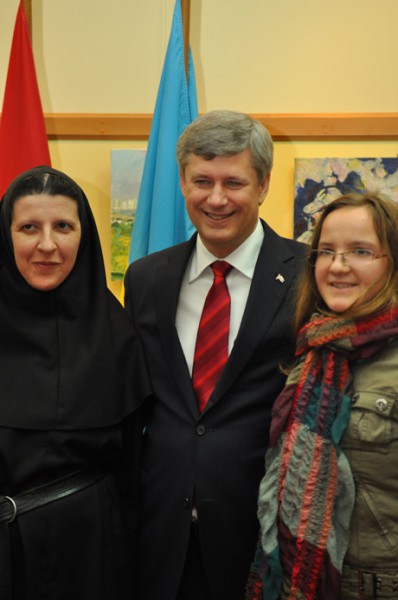 Rencontre des étudiants du Mastère en études œcuméniques avec le premier ministre du Canada Stiven Harper lors de sa visite officielle à Lviv